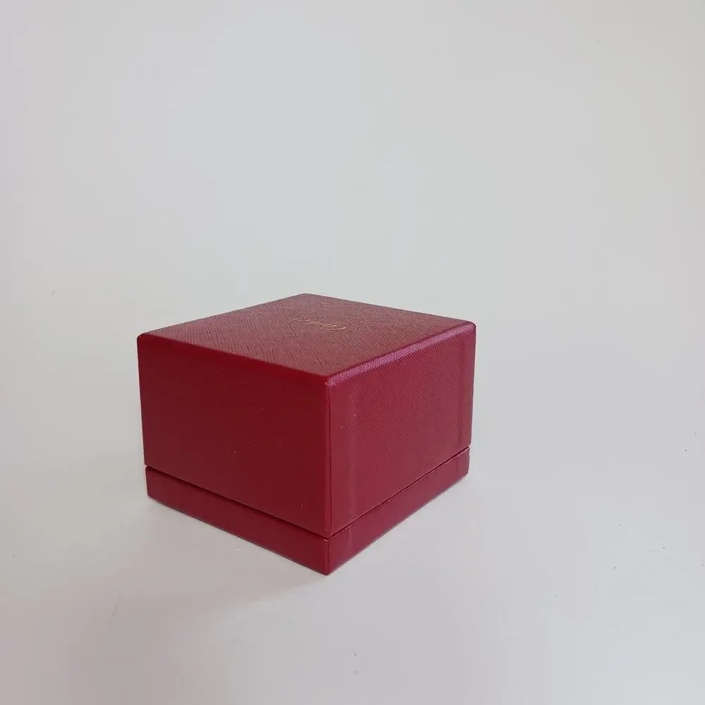 Cartier Empty Box maroon Red with gold script writing 3.25 x 3.5 x 2.5 inches
